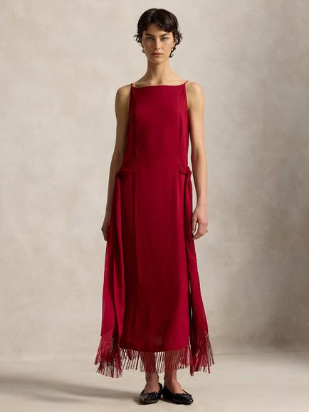 Polo Ralph Lauren Sleeveless Midi Dress, Eaton Red, Eaton Red