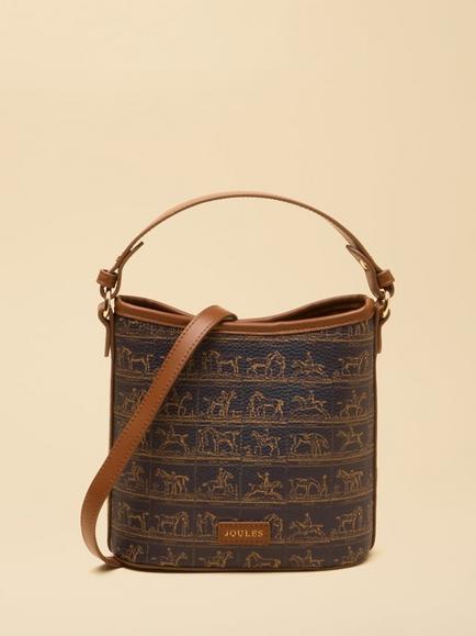 Joules Bucket Bag, Navy/Tan, Navy/Tan