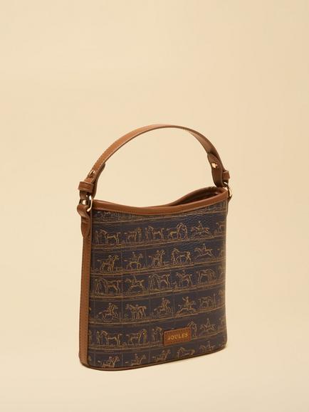 Joules Bucket Bag, Navy/Tan - view 2, Navy/Tan