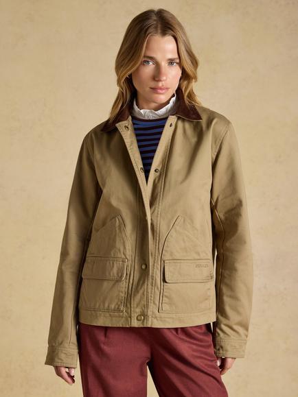 Joules Embroidered Barn Jacket, Tan Brown, Tan Brown