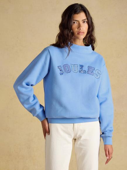 Joules Wide Neck Cotton Rich Jumper, Blue, Blue