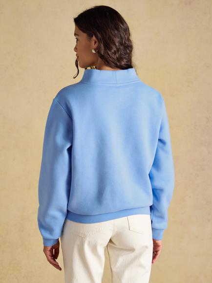 Joules Wide Neck Cotton Rich Jumper, Blue - view 2, Blue