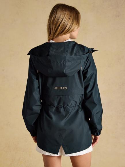 Joules Waterproof Packable Hooded Raincoat, Navy - view 2, Navy