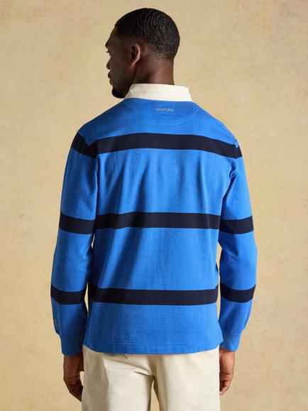 Joules Stripe Rugby Shirt, Blue/Navy - view 2, Blue/Navy