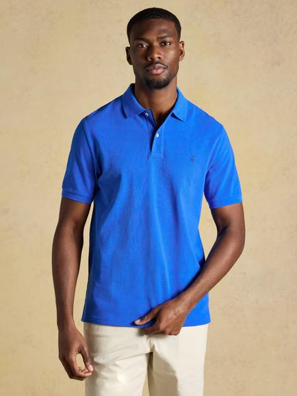 Joules Woody Cotton Regular Fit Polo Shirt, Blue, Blue
