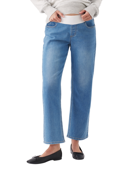 Ripe Teddy Straight Leg Maternity Jeans, Classic Blue, Classic Blue