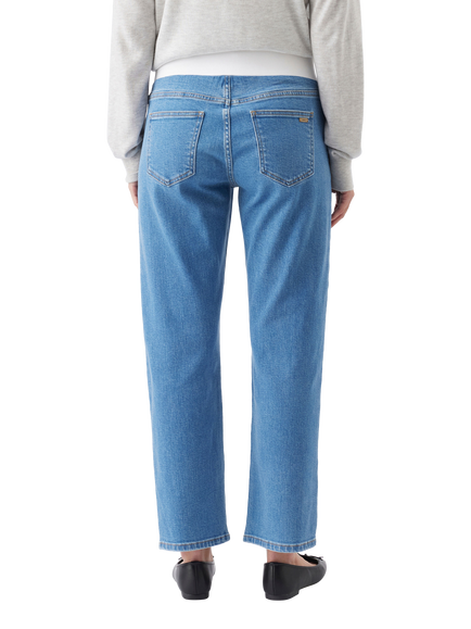 Ripe Teddy Straight Leg Maternity Jeans, Classic Blue - view 2, Classic Blue