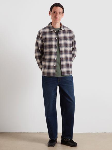 Farah Regular Cut Long Sleeve Check Cotton Shirt, Dark Brown - view 2, Dark Brown