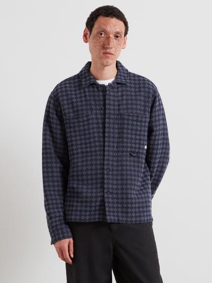 Farah Regular Cut Long Sleeve Geo Shirt, True Navy, True Navy