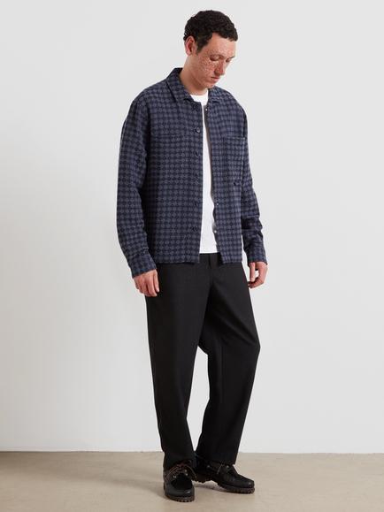 Farah Regular Cut Long Sleeve Geo Shirt, True Navy - view 2, True Navy