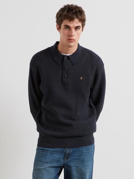 Farah Cotton Polo Shirt, True Navy, True Navy