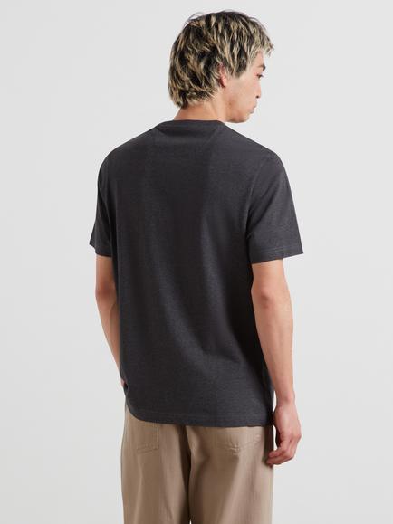 Farah Cotton Plain Logo Crew Neck T-Shirt, Washed Black Marl - view 2, Washed Black Marl