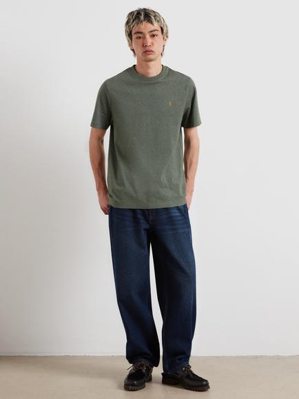 Farah Cotton T-Shirt, Rosemary Marl - view 2, Rosemary Marl