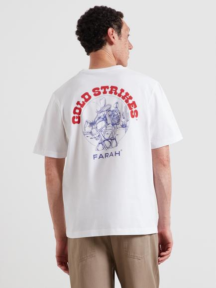 Farah Gold Strikes Cotton T-Shirt, White - view 2, White