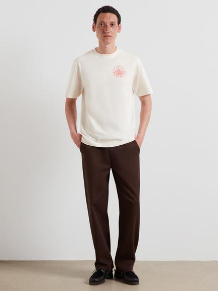 Farah Cotton Crew Neck T-Shirt, Ecru - view 2, Ecru