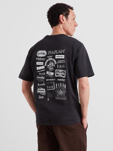 Farah Tilsworth Crew Neck Cotton T-Shirt, Black - view 2, Black
