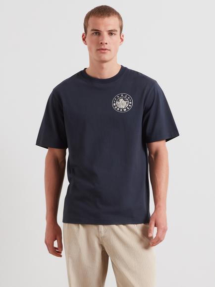 Farah Haise Graphic Print Crew Neck Cotton T-Shirt, True Navy, True Navy