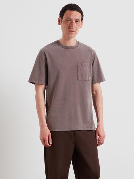 Farah Cotton Crew Neck T-Shirt, Dark Brown, Dark Brown