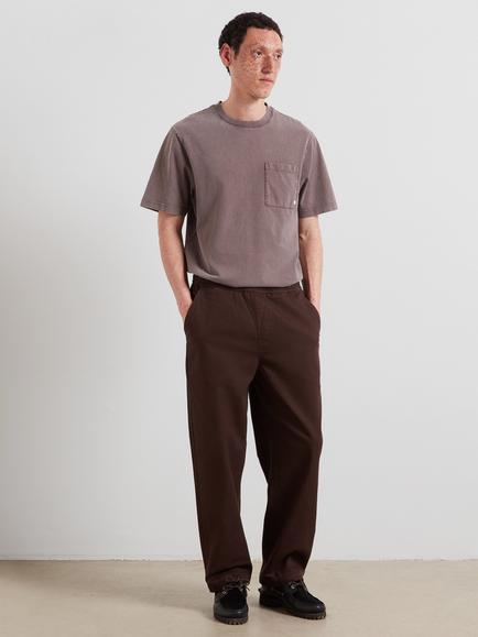 Farah Cotton Crew Neck T-Shirt, Dark Brown - view 2, Dark Brown