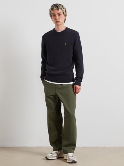 Farah Cotton Sweatshirt, True Navy - view 2, True Navy