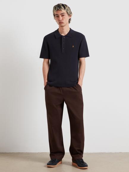 Farah Cotton Polo Shirt, True Navy - view 2, True Navy