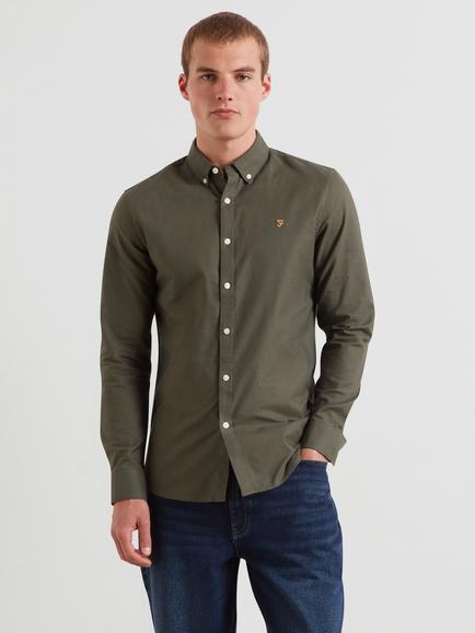 Farah Brewer Button Down Cotton Shirt, Rosemary, Rosemary