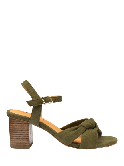 Ravel Balne Suede Block Heel Sandals, Olive