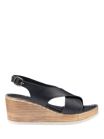 Ravel Branton Leather Wedge Heel Sandals, Navy