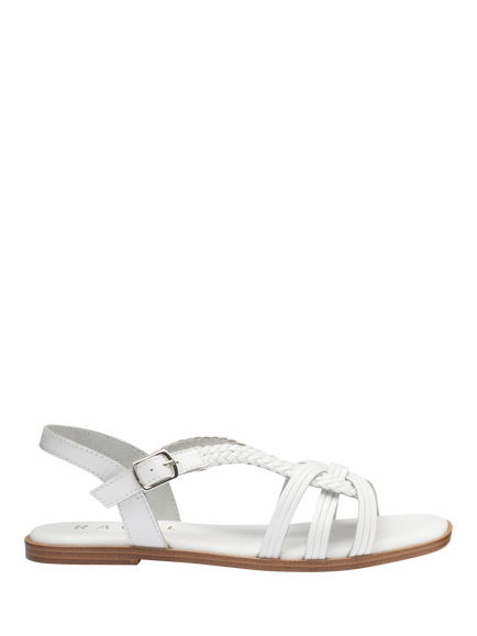 Ravel Danby Leather Flat Strappy Sandals, White, White
