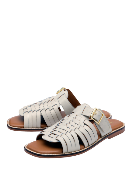 Ravel Dene Leather Mule Sandals - view 2, Taupe
