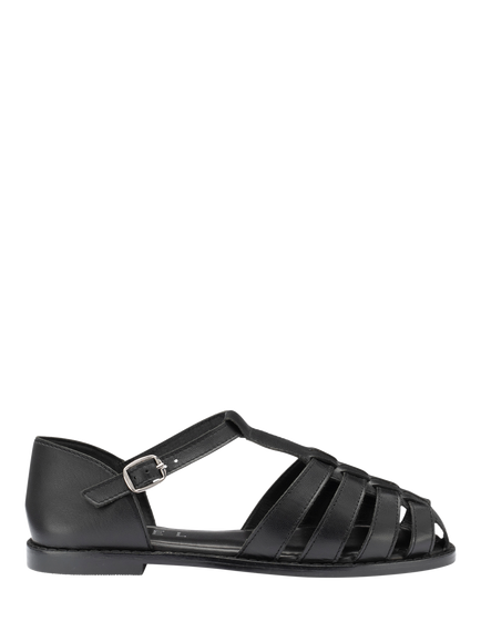 Ravel Swale Leather Fisherman Sandals, Black