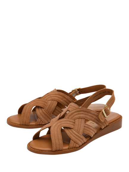 Ravel Waren Woven Leather Footbed Sandals - view 2, Tan