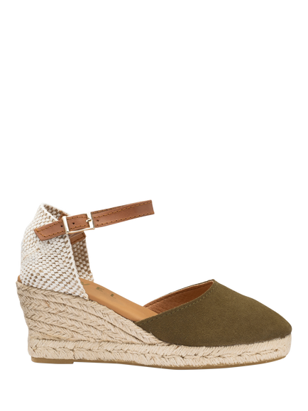 Ravel Burrill Suede Espadrille Sandals, Khaki