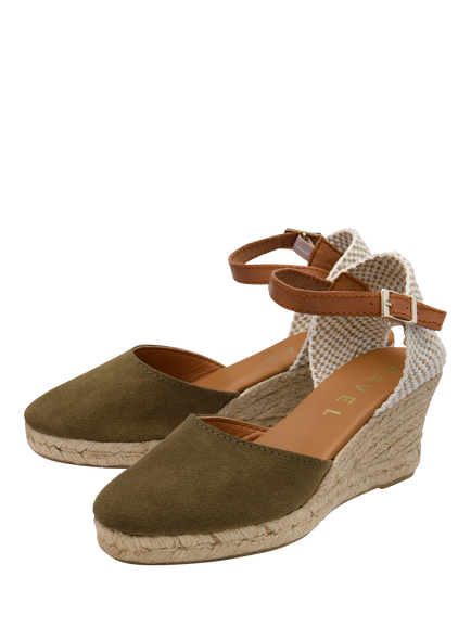 Ravel Burrill Suede Espadrille Sandals - view 2, Khaki