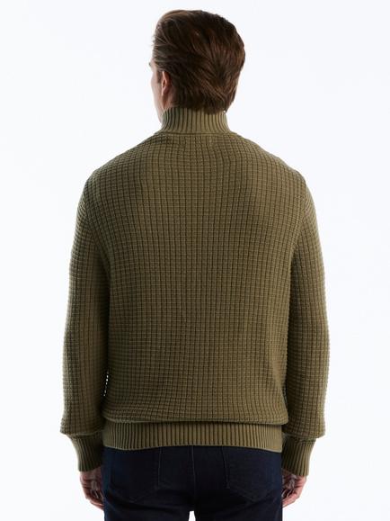 Original Penguin Cotton Rich Texture Zip-Through Fleece Jacket, Dusty Olive - view 2, Dusty Olive
