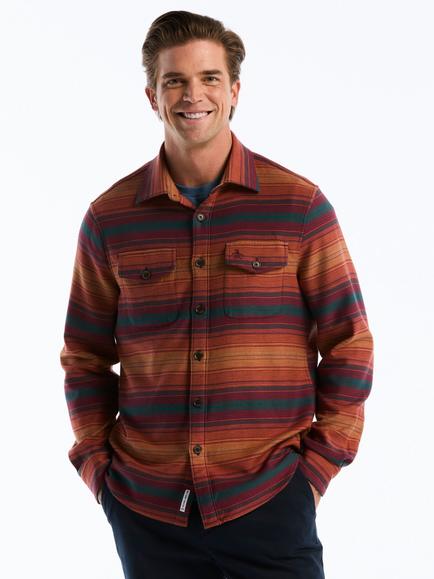 Original Penguin Cotton Rich Stipe Overshirt, Multi, Multi
