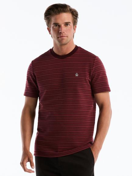 Original Penguin Cotton Blend Stripe Crew Neck T-Shirt, Sargasso Sea, Port Royale