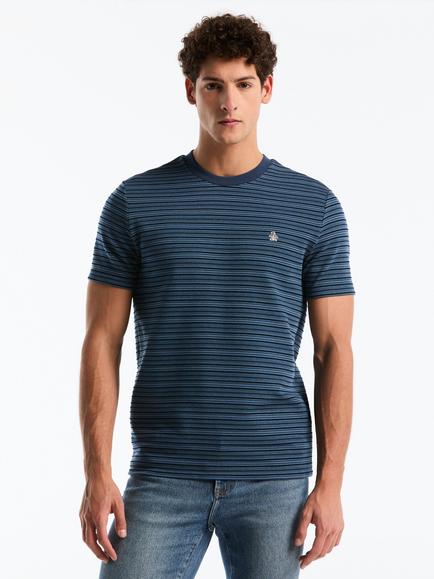 Original Penguin Cotton Blend Stripe Crew Neck T-Shirt, Sargasso Sea, Sargasso Sea
