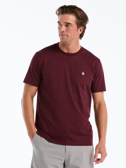Original Penguin Crew Neck Cotton T-Shirt, Red Burgundy