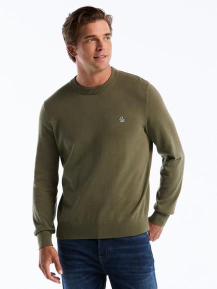 Original Penguin Cotton Jersey Crew Neck Sweatshirt, Dusty Olive, Dusty Olive