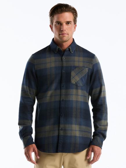 Original Penguin Cotton Check Overshirt, Sargasso Sea, Sargasso Sea