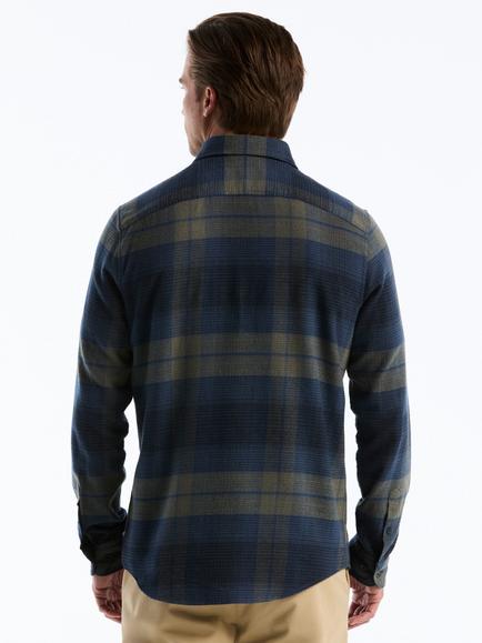 Original Penguin Cotton Check Overshirt, Sargasso Sea - view 2, Sargasso Sea