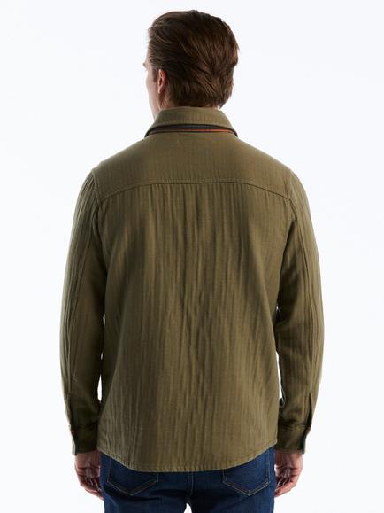 Original Penguin Cotton Overshirt, Dusty Olive - view 2, Dusty Olive
