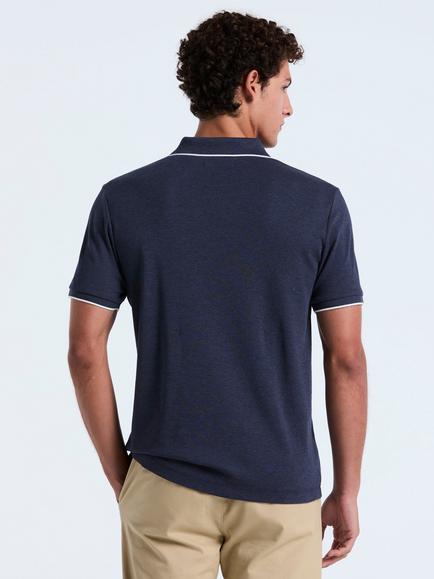 Original Penguin Cotton Polo Shirt, Dark Sapphire Hthr - view 2, Dark Sapphire Hthr