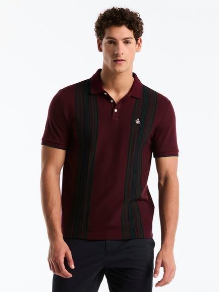 Original Penguin Cotton Rich Polo Shirt, Birch/Multi, Port Royale/Multi