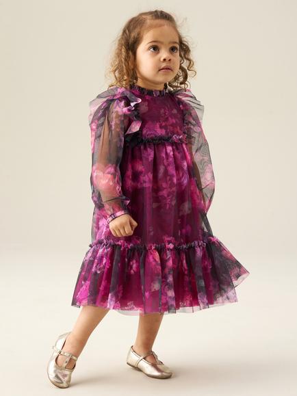 Angel & Rocket Kids' Estella Mesh Dress, Multi - view 2, Multi