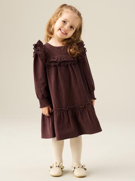 Angel & Rocket Kids' Avery Cord Dress, Brown - view 2, Brown