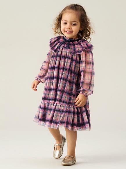 Angel & Rocket Kids' Cleo Mesh Dress, Pink, Pink