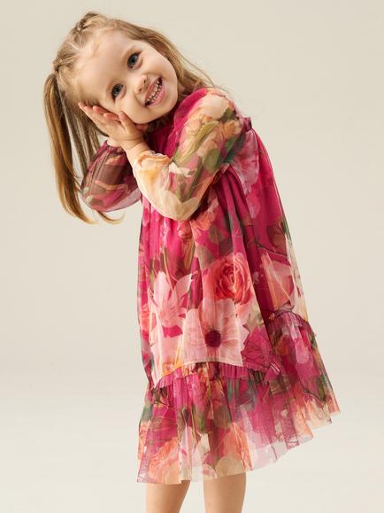 Angel & Rocket Kids' Isadora Mesh Dress, Pink - view 2, Pink