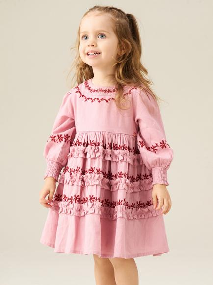 Angel & Rocket Baby Reyna Embroidered Dress, Pink, Pink